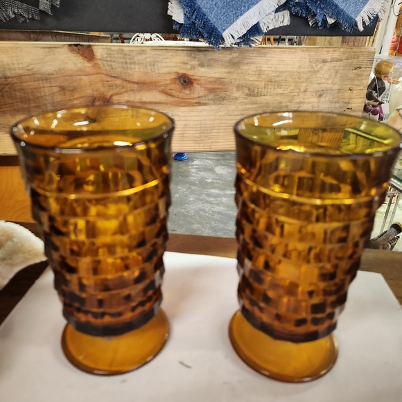 WhiteHall Dining Vintage Set Of 2 Amber Whitehall Glasses Poshmark